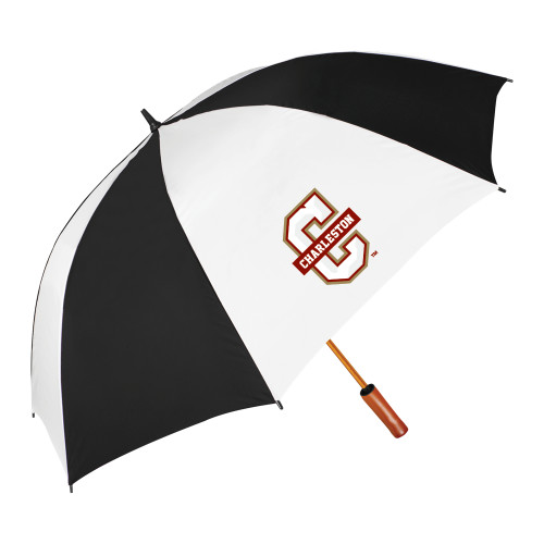  64 Inch Black/White Umbrella - Official Logo - C Charleston