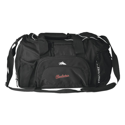  High Sierra Black Switch Blade Duffel - Charleston Script