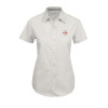 Thumbnail image for  Womens White Twill Button Up Short Sleeve