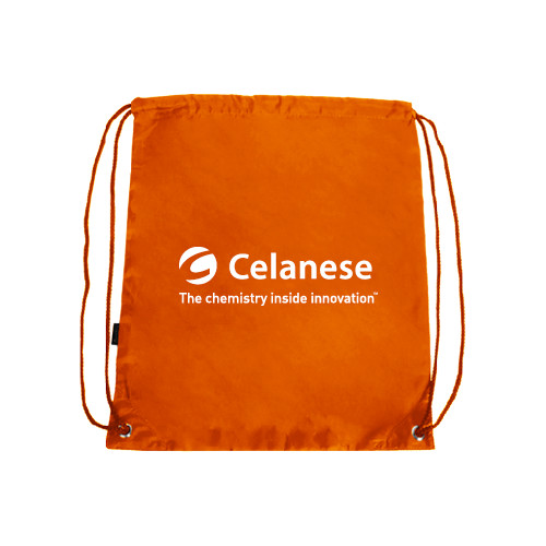  Orange Drawstring Backpack - Celanese - Primary Logo w/Tagline