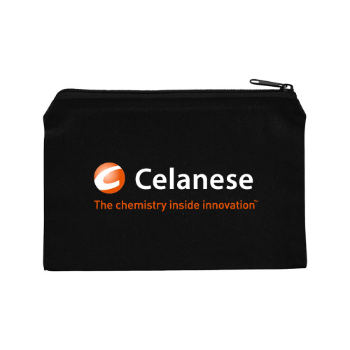  8oz. Black Cotton Travel Pouch - Celanese - Primary Logo w/Tagline