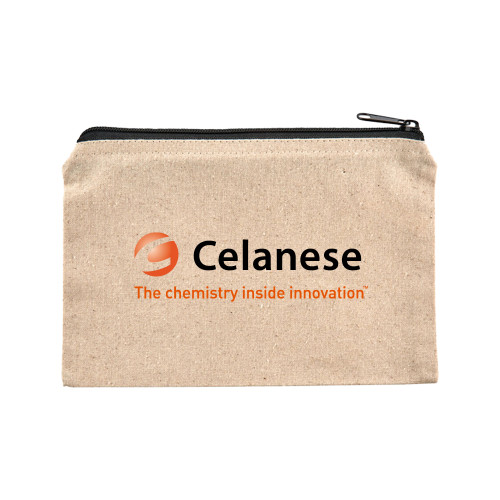  8oz. Natural Cotton Travel Pouch - Celanese - Primary Logo w/Tagline