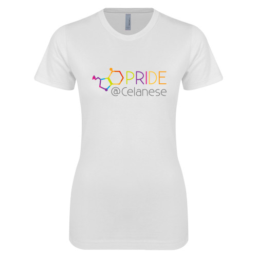 Next Level Womens White Boyfriend Tee - Pride