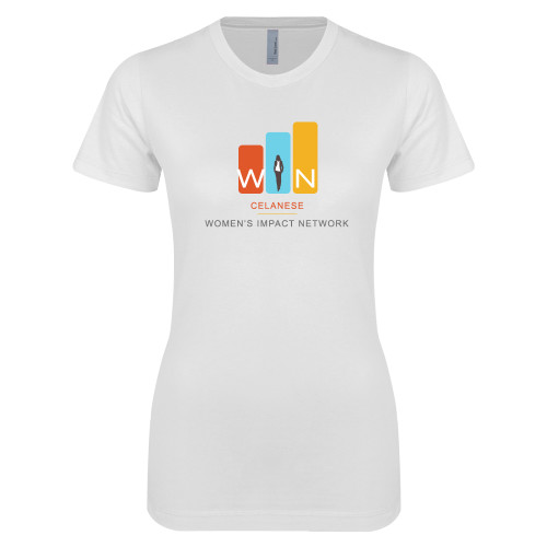  Next Level Womens White Boyfriend Tee - Womens Impact Network