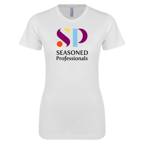  Next Level Womens White Boyfriend Tee - Seasoned Professionals Vertical