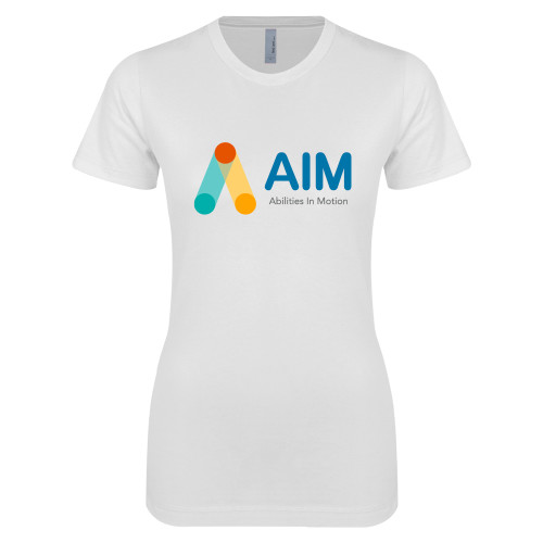  Next Level Womens White Boyfriend Tee - AIM