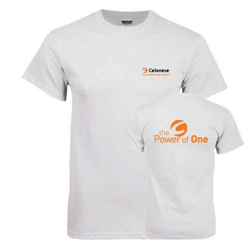  White T Shirt - Celanese - Primary Logo w/Tagline
