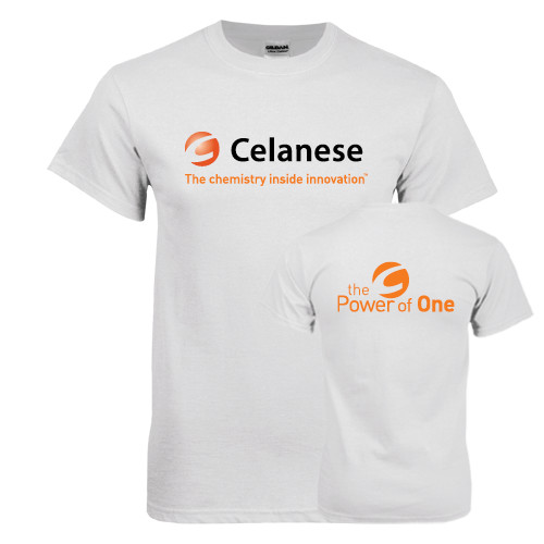  White T Shirt - Celanese - Primary Logo w/Tagline