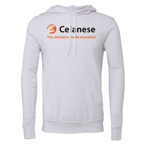  Bella + Canvas White Fleece Hood - Celanese - Primary Logo w/Tagline