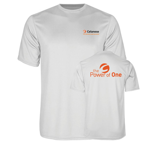  White Performance Tee - Celanese - Primary Logo w/Tagline