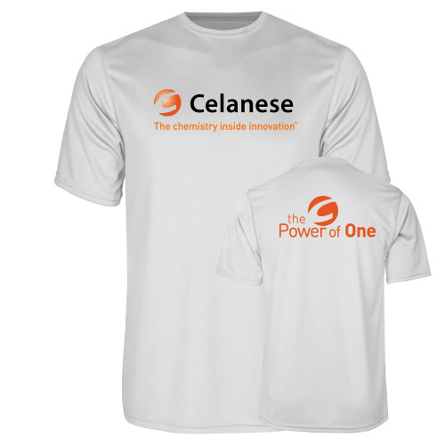  White Performance Tee - Celanese - Primary Logo w/Tagline