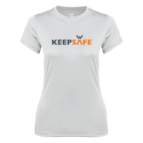  Womens White Performance Tee - KeepSafe