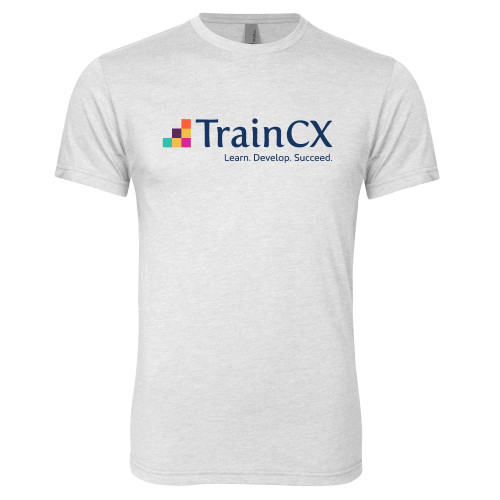  Next Level Heather White Triblend Tee - TrainCX