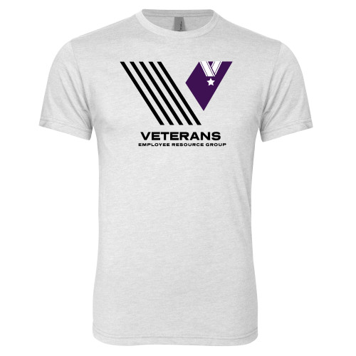  Next Level Heather White Triblend Tee - Veterans