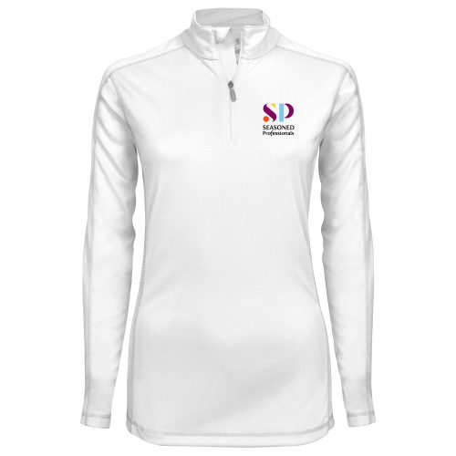  Syntrel Womens White Interlock 1/4 Zip - Seasoned Professionals Vertical