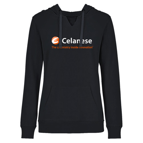  Womens Plus Black Hoodie - Celanese - Primary Logo w/Tagline