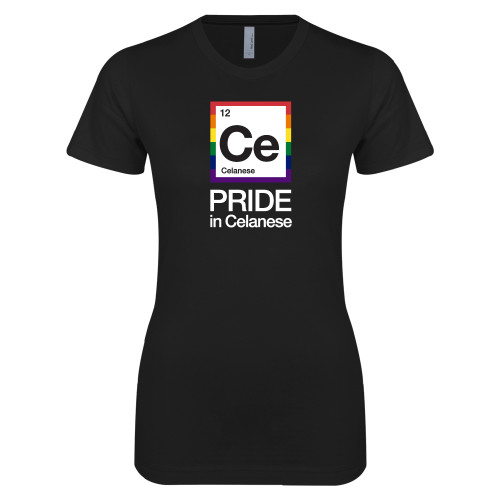  Next Level Womens Black Boyfriend Tee - Pride in Celanese Vertical