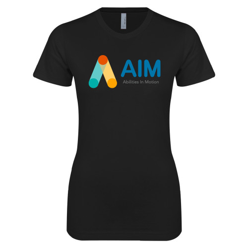  Next Level Womens Black Boyfriend Tee - AIM