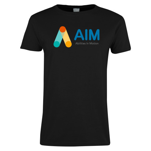  Womens Black Short Sleeve Tee - AIM