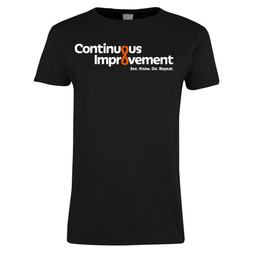  Womens Black Short Sleeve Tee - Continuous Improvement