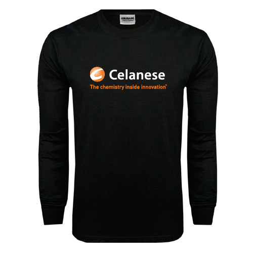  Black Long Sleeve T Shirt - Celanese - Primary Logo w/Tagline