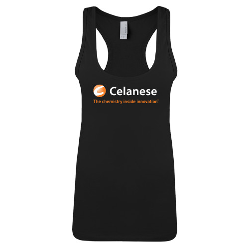  Next Level Womens Black Racerback Tank  - Celanese - Primary Logo w/Tagline