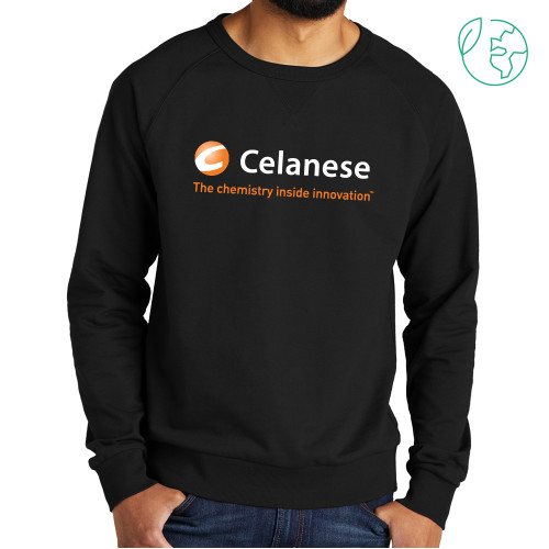  Allmade Black Organic French Terry Crewneck Sweatshirt - Celanese - Primary Logo w/Tagline