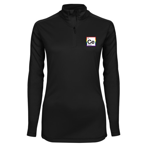  Syntrel Womens Black Interlock 1/4 Zip - Pride in Celanese