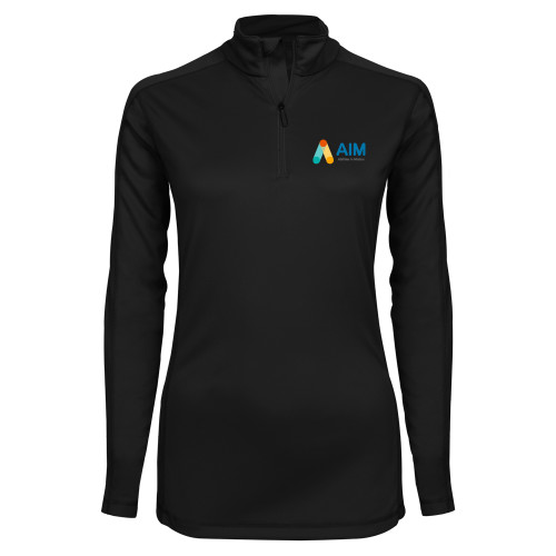  Syntrel Womens Black Interlock 1/4 Zip - AIM