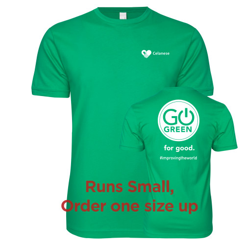  Next Level Kelly Green SoftStyle T Shirt - Celanese Heart Hands Icon