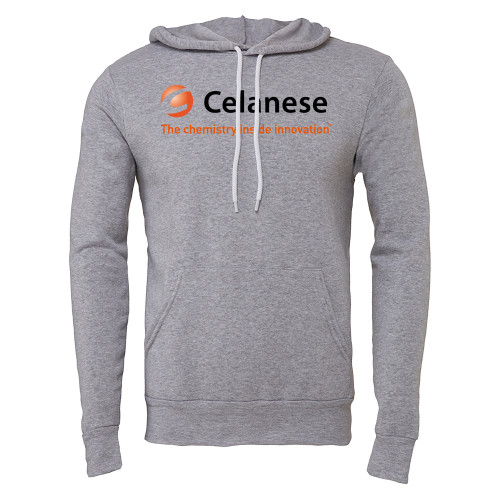  Bella + Canvas Heather Grey Fleece Hood - Celanese - Primary Logo w/Tagline
