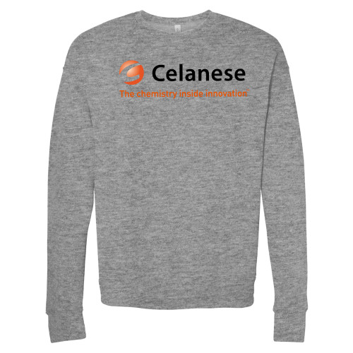  Bella + Canvas Heather Grey Fleece Crew - Celanese - Primary Logo w/Tagline