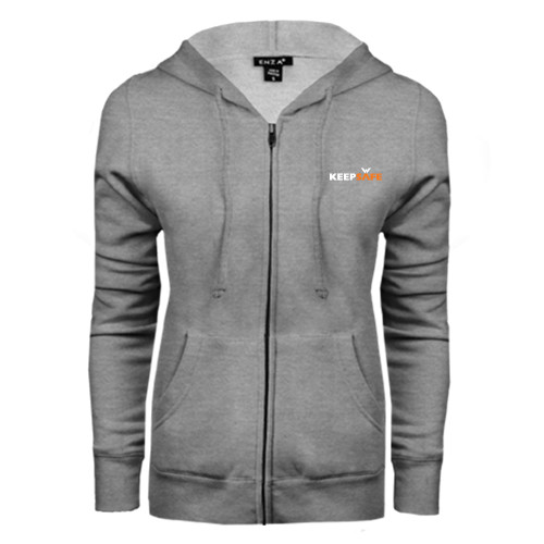  ENZA Womens Grey Fleece Full Zip Hoodie - KeepSafe