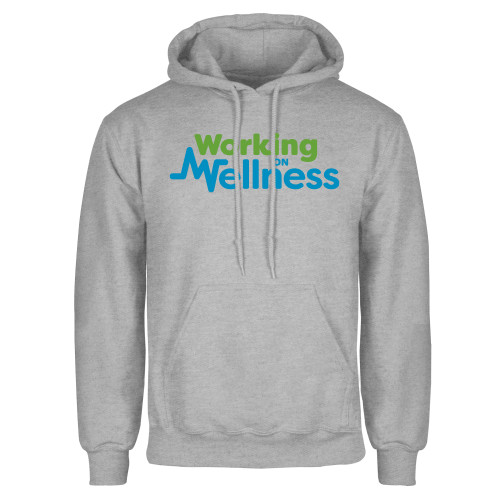  Grey Fleece Hoodie - Working on Wellness