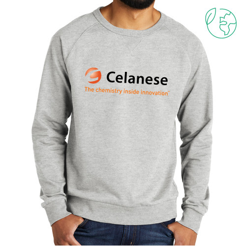  Allmade Light Grey Organic French Terry Crewneck Sweatshirt - Celanese - Primary Logo w/Tagline