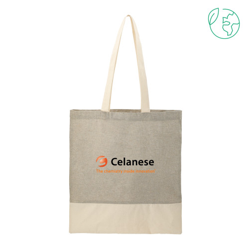  Split Recycled Grey Cotton Twill Convention Tote - Celanese - Primary Logo w/Tagline