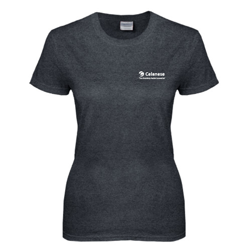  Womens Dark Heather Short Sleeve Tee - Celanese - Primary Logo w/Tagline