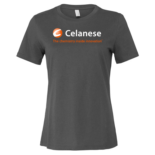  Bella + Canvas Womens Asphalt Relaxed Cotton T Shirt - Celanese - Primary Logo w/Tagline