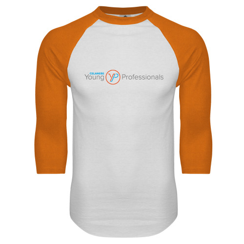  White/Orange Raglan Baseball T Shirt - Young Professionals