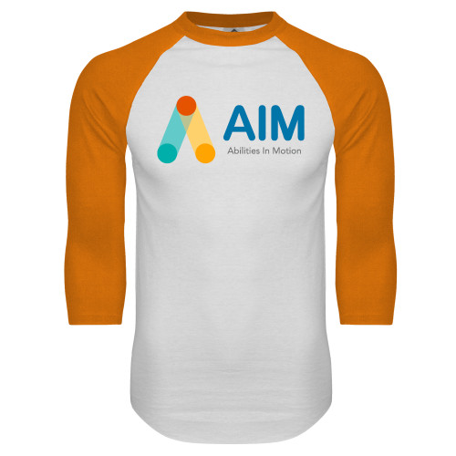  White/Orange Raglan Baseball T Shirt - AIM