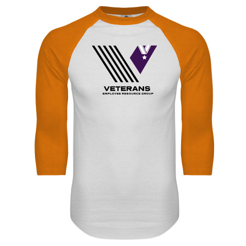  White/Orange Raglan Baseball T Shirt - Veterans