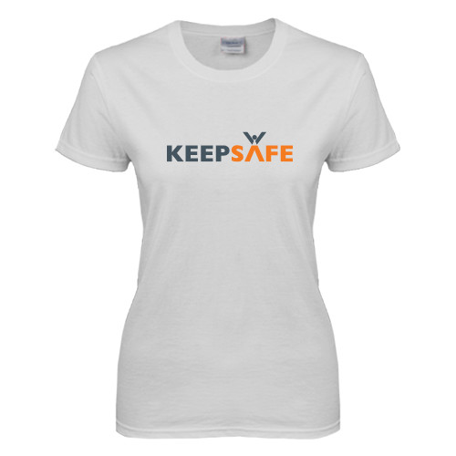  Womens White Short Sleeve Tee - KeepSafe