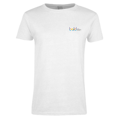  Womens White Short Sleeve Tee - bold w tagline