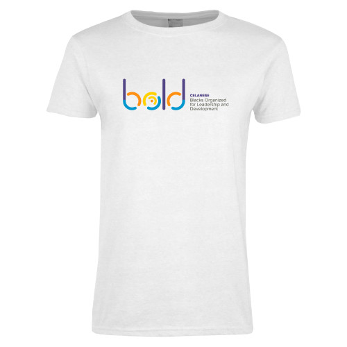  Womens White Short Sleeve Tee - bold w tagline