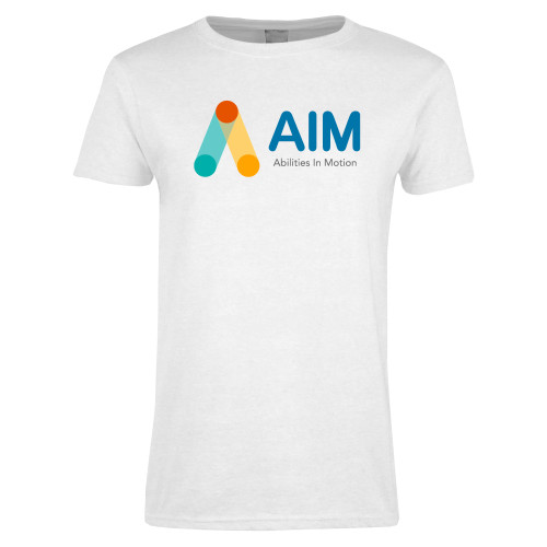  Womens White Short Sleeve Tee - AIM
