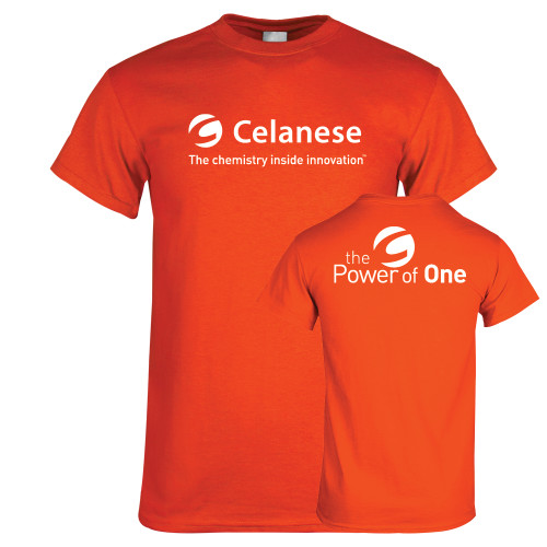  Orange T Shirt - Celanese - Primary Logo w/Tagline