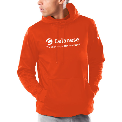  Under Armour Orange Armour Fleece Hoodie - Celanese - Primary Logo w/Tagline