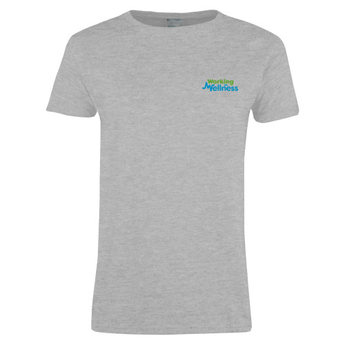  Womens Grey Short Sleeve Tee - Working on Wellness