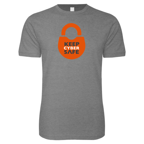  Next Level Heather Grey SoftStyle T Shirt - Keep  Cyber Safe