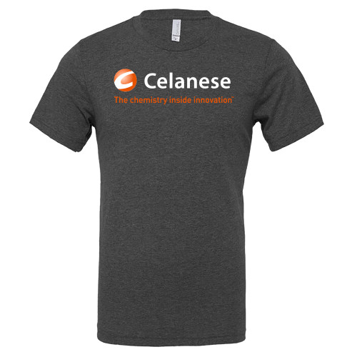  Bella + Canvas Dark Grey Heather CVC T Shirt - Celanese - Primary Logo w/Tagline